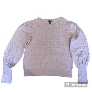 Pink Halogen Raised Polka Dot Sweater Size M Pima Cotton Blend